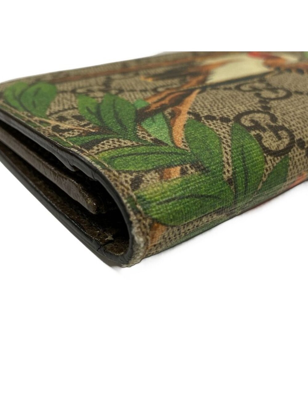 Gucci Wallet GG Supreme Tian Dark Brown Beige Multi - Picture 8 of 8